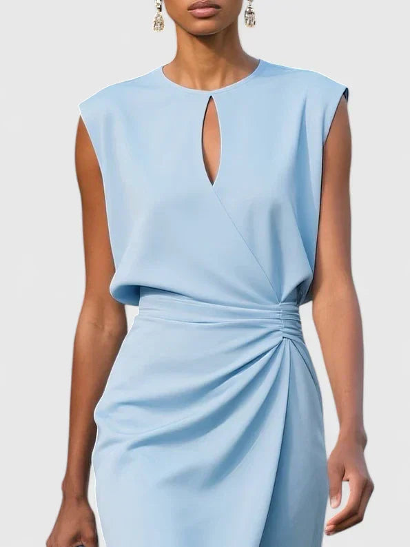 Daisy | Womens Sleeveless Ruched Midi Dress