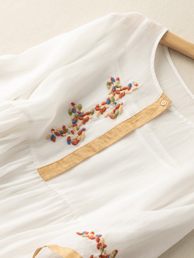 Evelyn | Women’s Summer Embroidered Ethnic Midi Dress