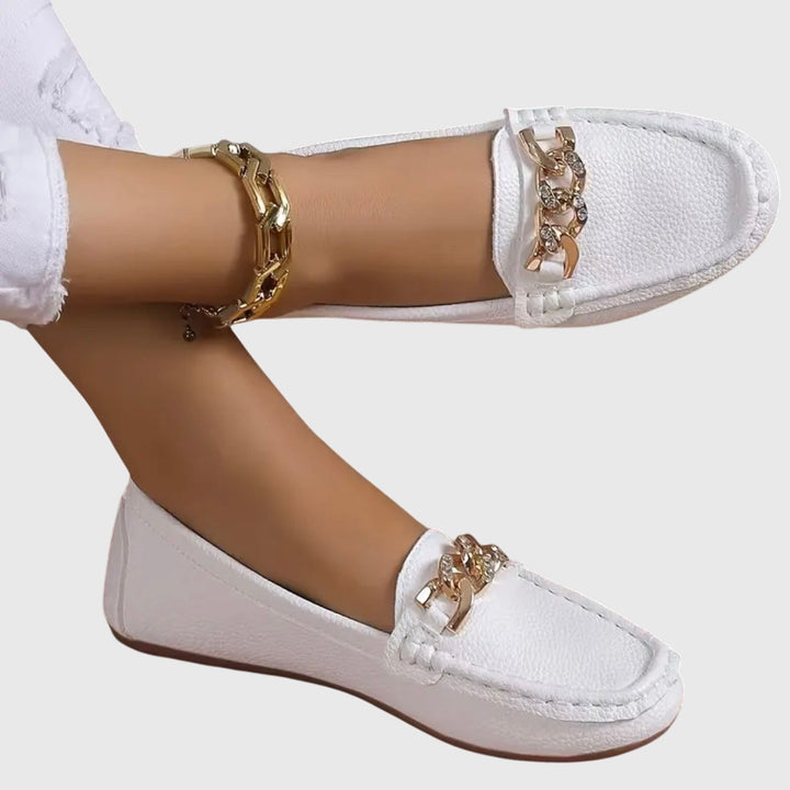 Grace | Womens Chain Detail Slip On Loafers