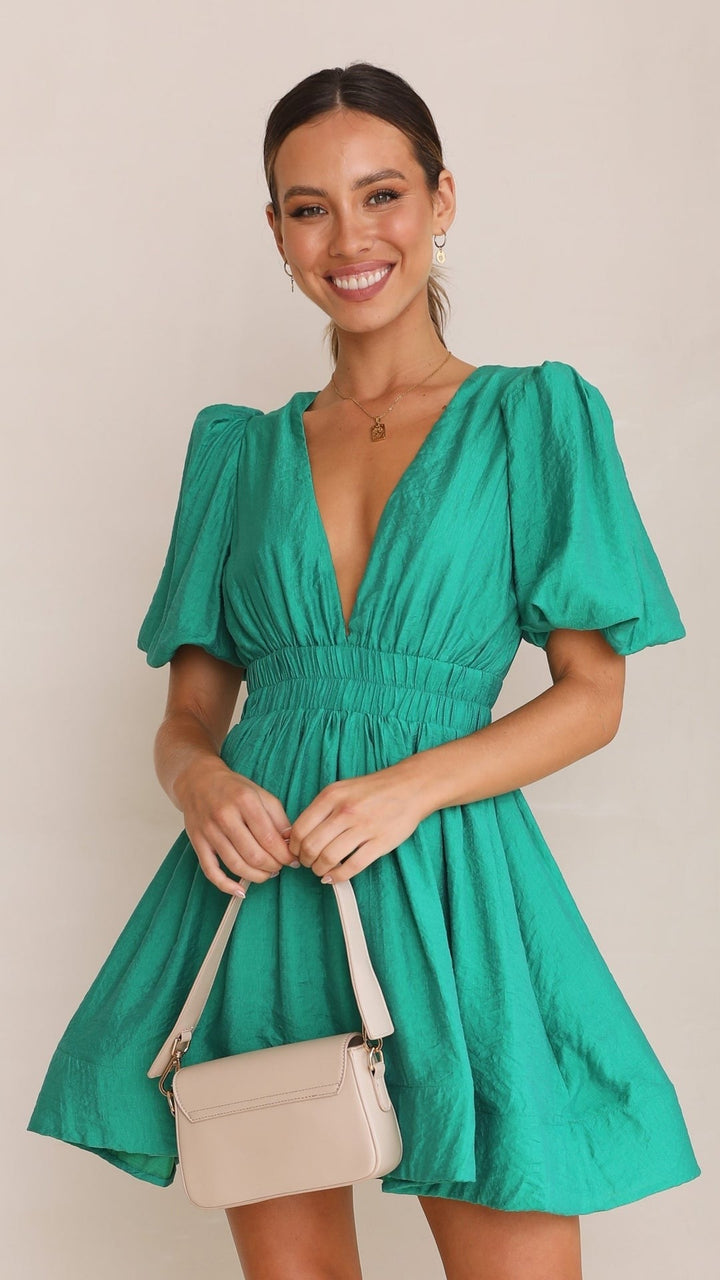 Olivia | Women’s Spring Puff Sleeve Mini Dress