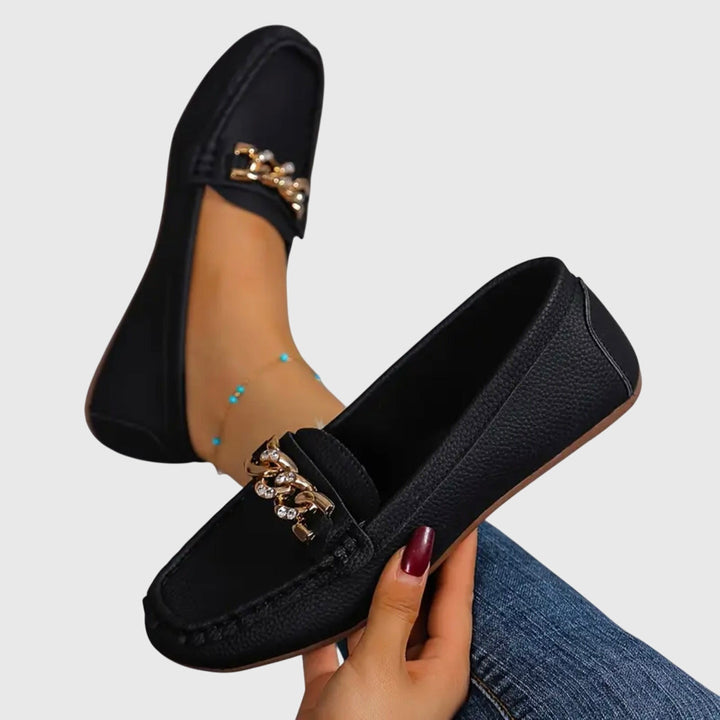 Grace | Womens Chain Detail Slip On Loafers