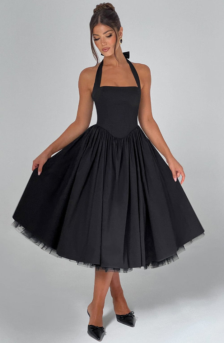 Arden | Women’s Wedding Guest Halter Midi Dress