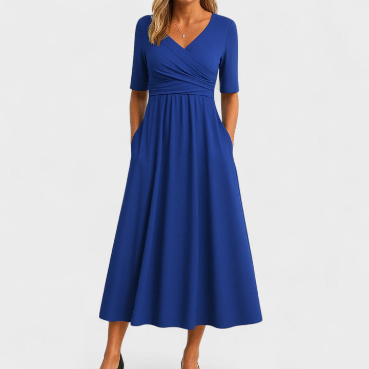 Ella | Womens V Neck Short Sleeve Maxi Dress