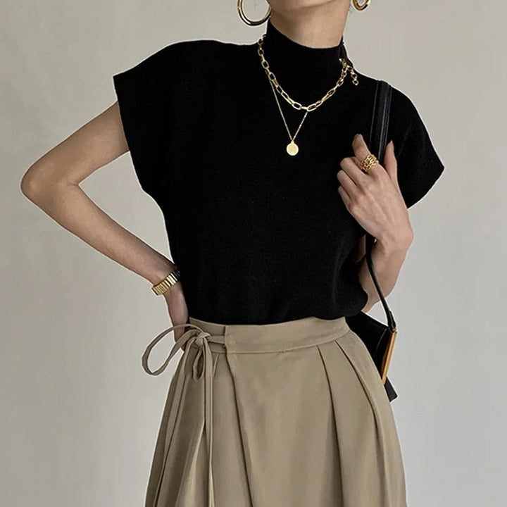 Stella | Women's Mock Neck Short Sleeve Casual Top