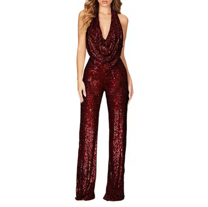 Rachel | Women Sequin Halter Neck Jumpsuit