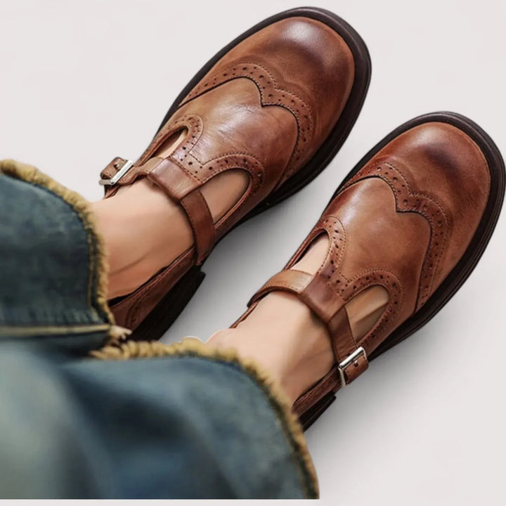Karen | Women’s Buckle Strap Round Toe Shoes