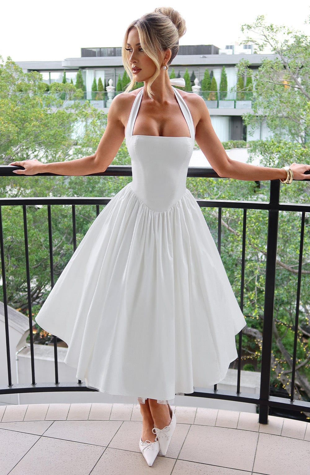 Ivy | Women Wedding Guest Halter Midi Dress