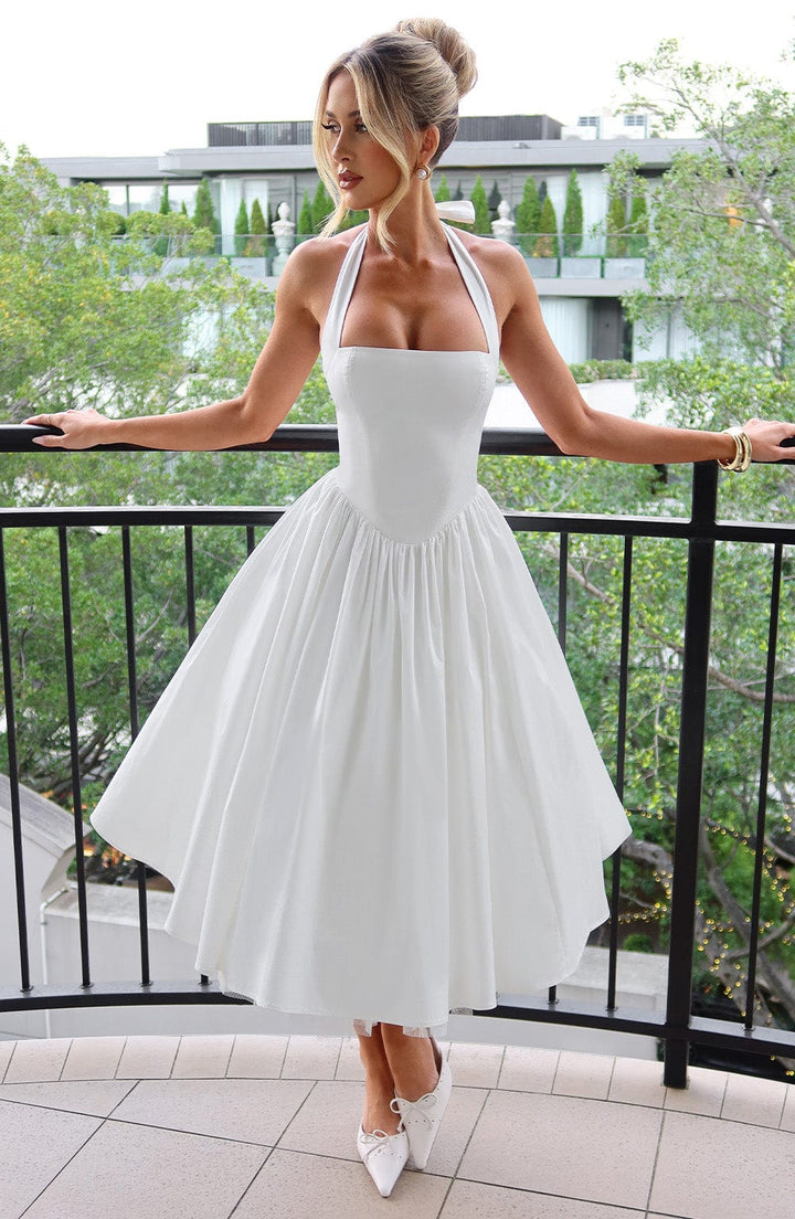 Arden | Women’s Wedding Guest Halter Midi Dress