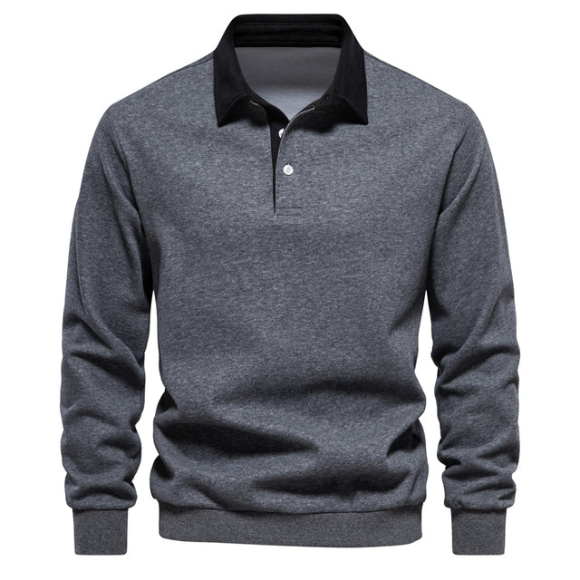 Chris | Men Long Sleeve Classic Collar Polo Shirt
