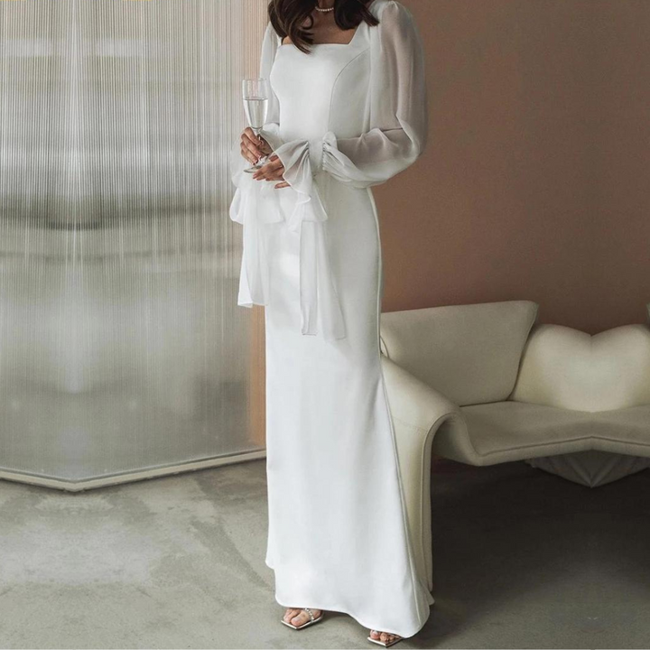 Caroline | Women’s Square Neck Evening Dress Maxi