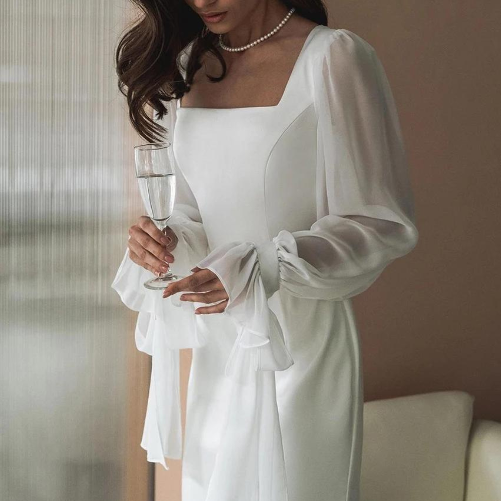 Caroline | Women’s Square Neck Evening Dress Maxi