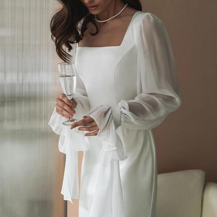Caroline | Women’s Square Neck Evening Dress Maxi