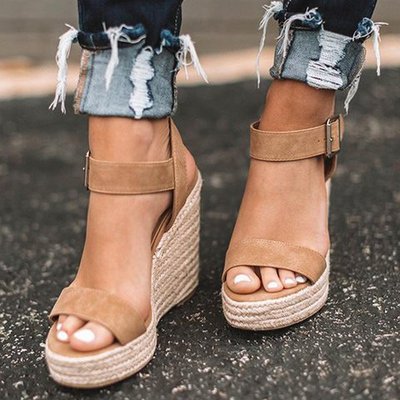 Elizabeth | Women’s Spring Heel Open Toe Wedge Sandals