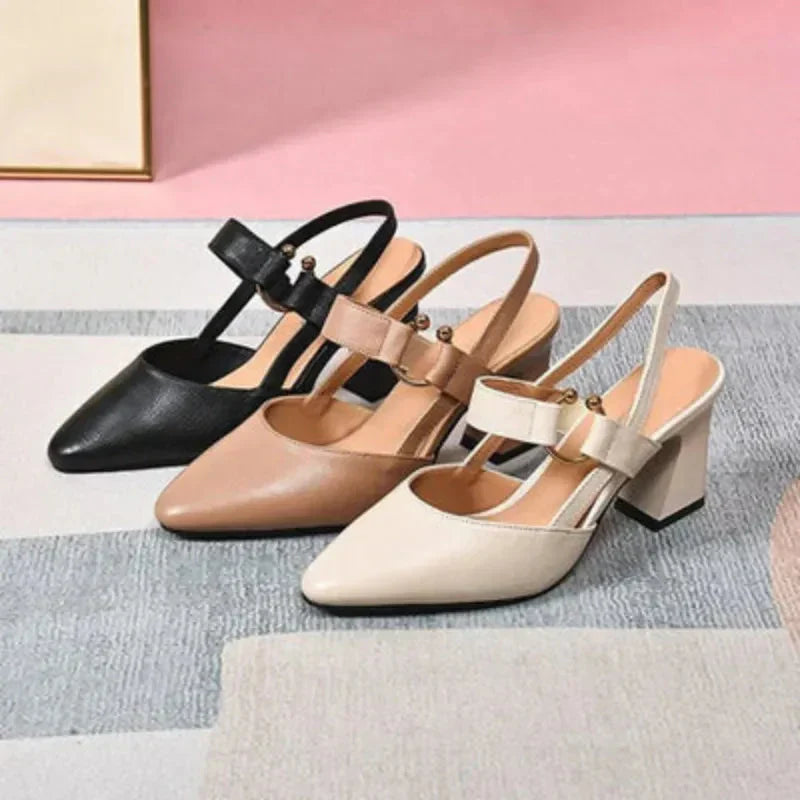Clara | Women's  Toe Slingback Block Heel Mary Jane Heels