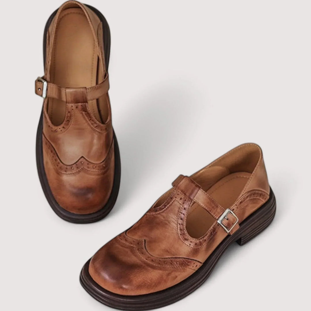 Karen | Women’s Buckle Strap Round Toe Shoes