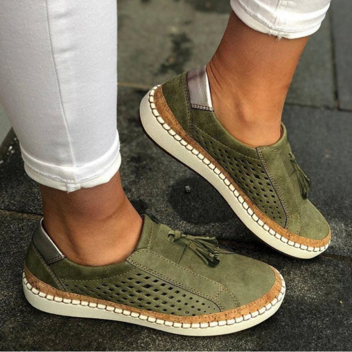 Florence | Womens Perforated Slip On Casual Sneakers