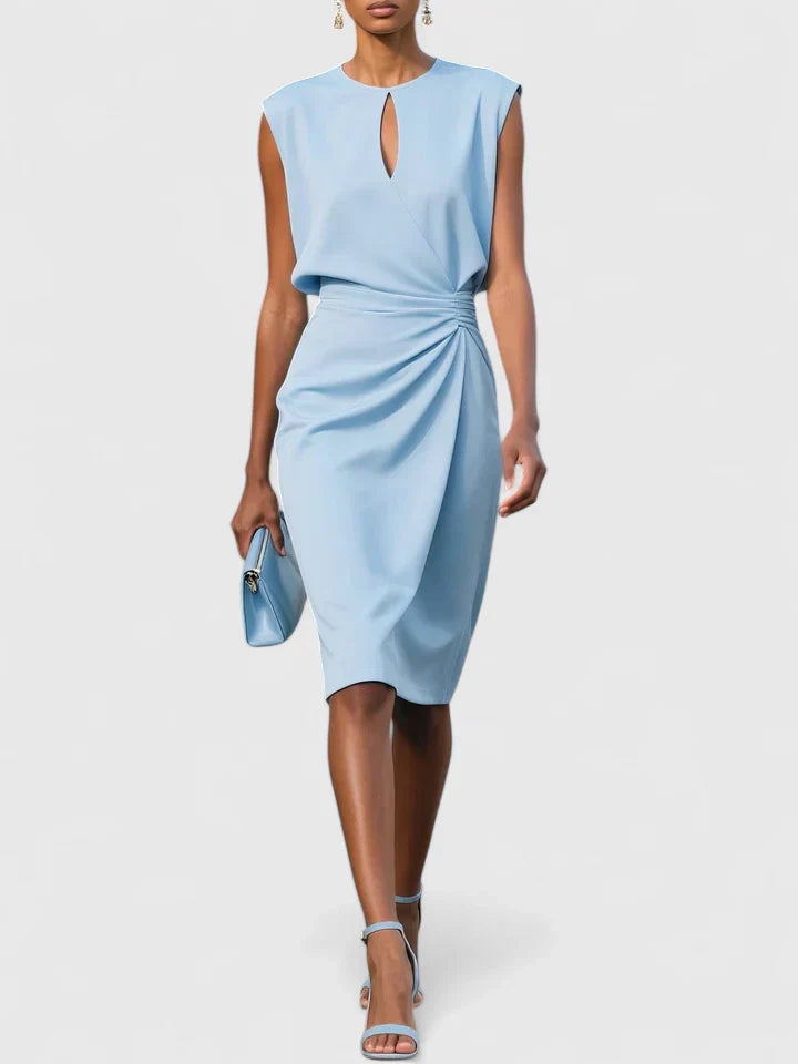 Daisy | Womens Sleeveless Ruched Midi Dress