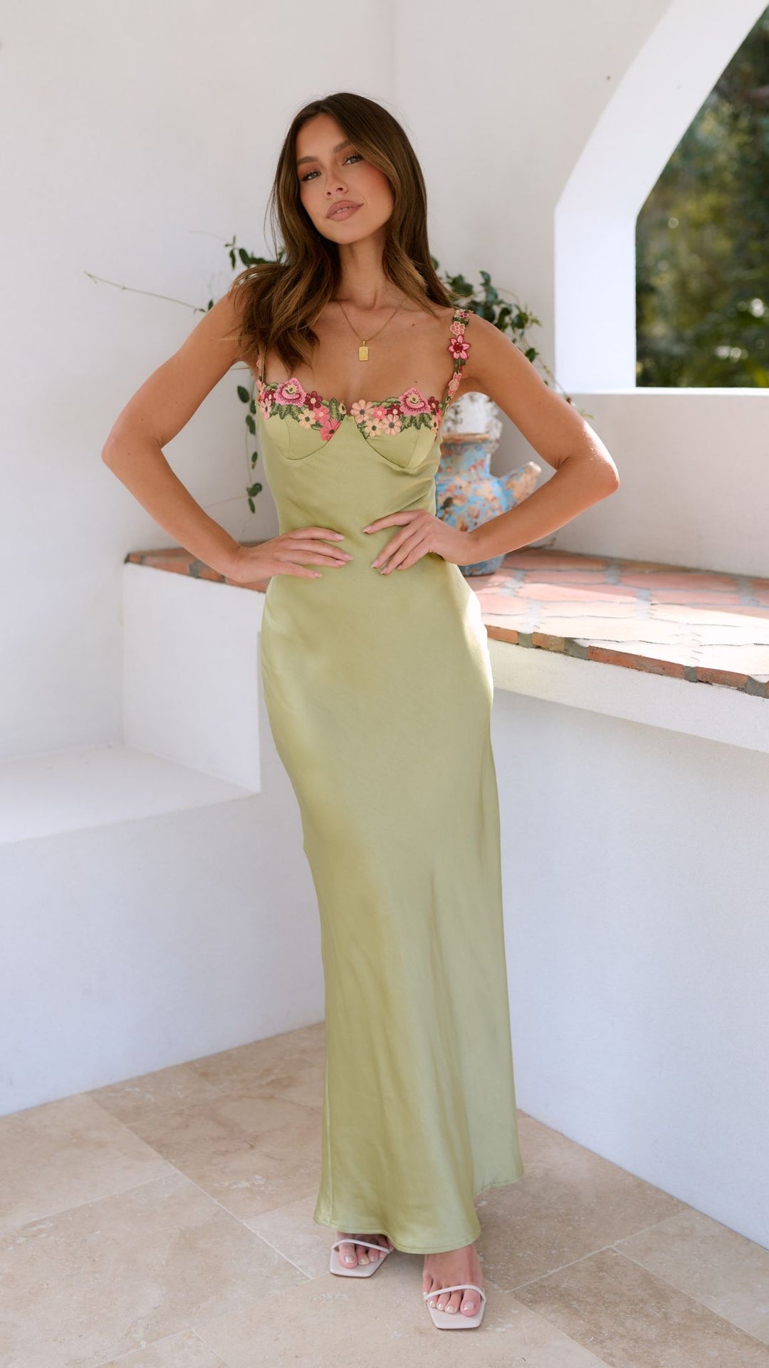 Gabriella | Floral Strap Slim Maxi Dress