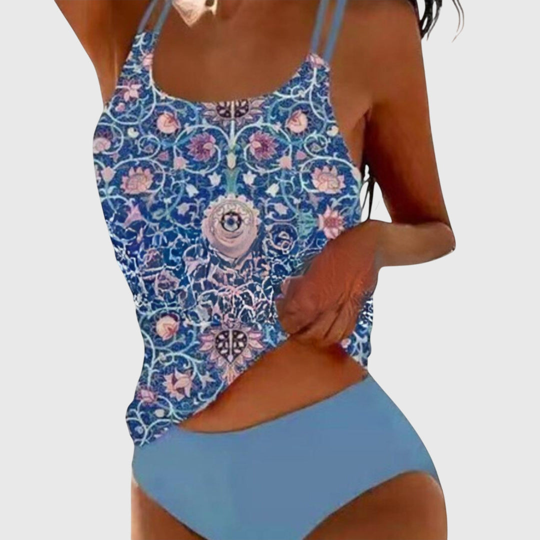 Faith | Women’s Printed Strappy Tankini Swimsuit