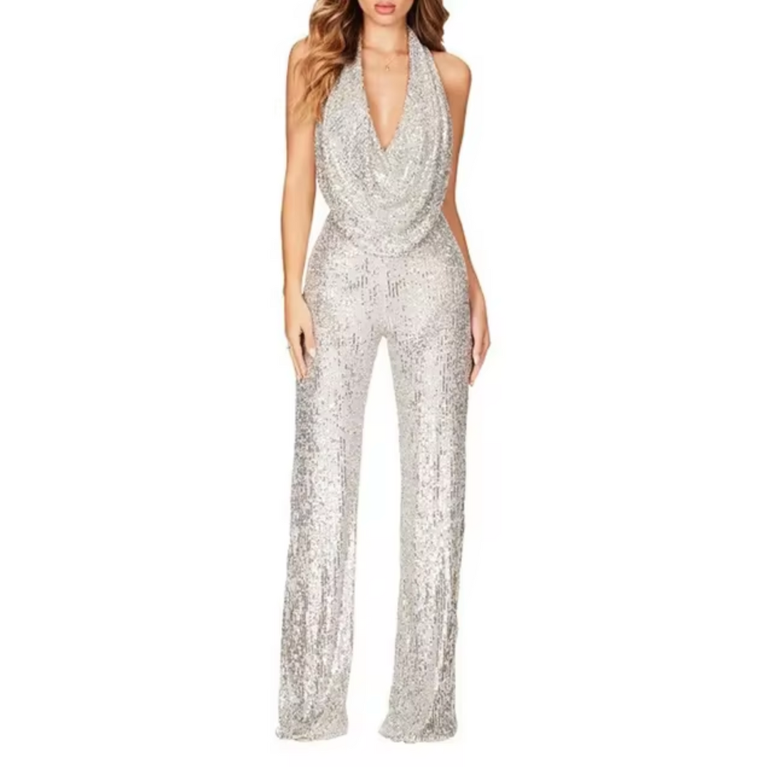 Rachel | Women Sequin Halter Neck Jumpsuit
