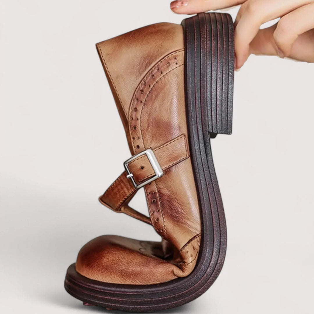 Karen | Women’s Buckle Strap Round Toe Shoes