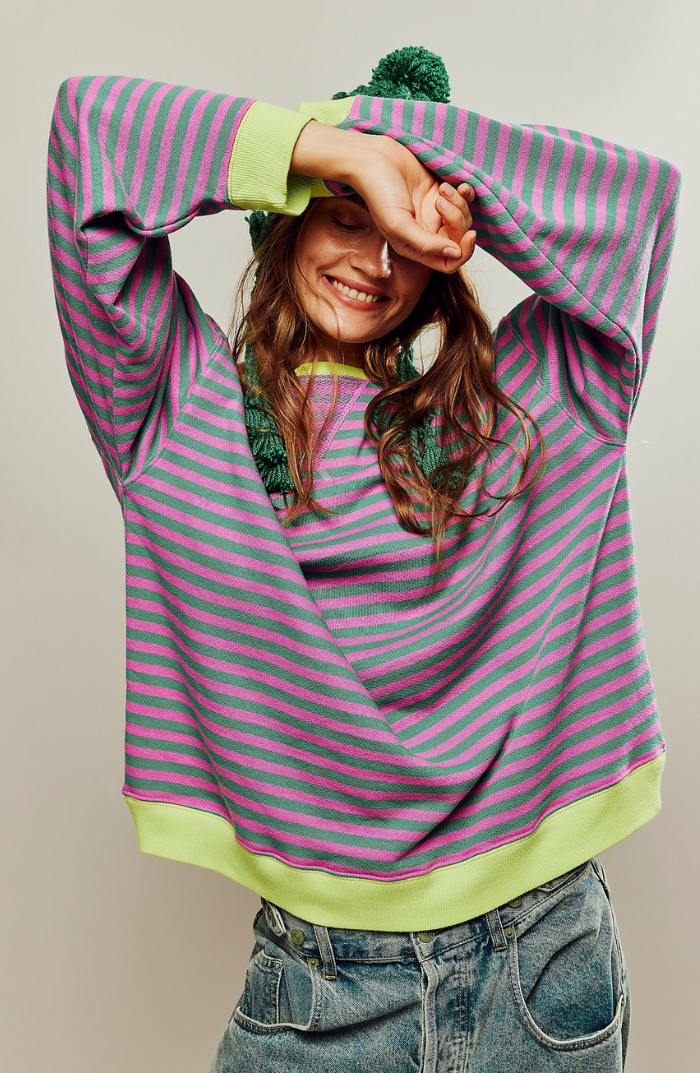 Olivia | Women Spring Striped Crewneck Sweater