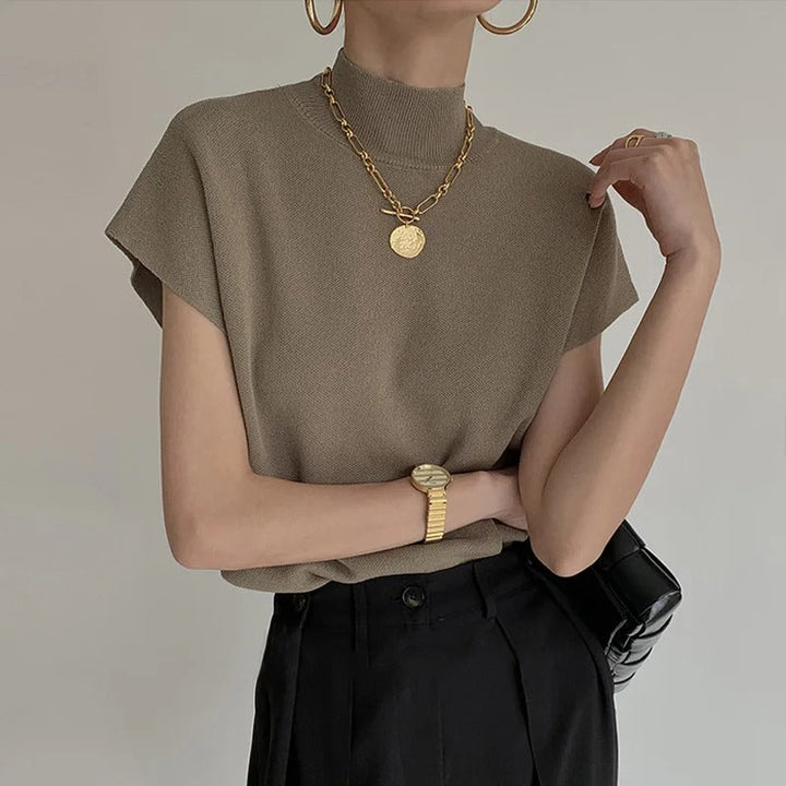 Stella | Women's Mock Neck Short Sleeve Casual Top