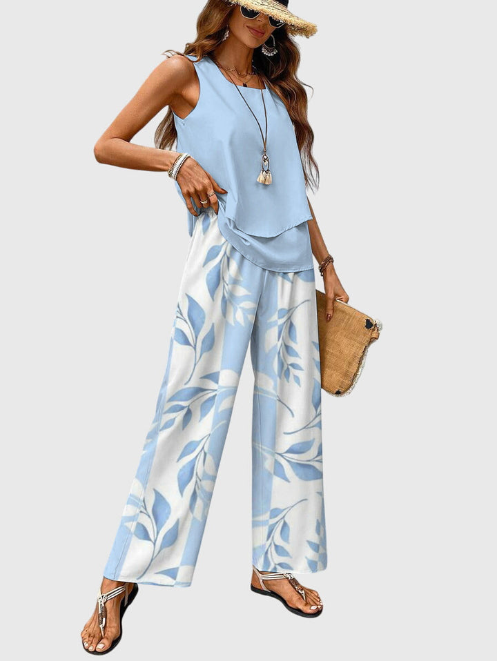 Clara | Womens Two Piece Wide Leg Pants Set