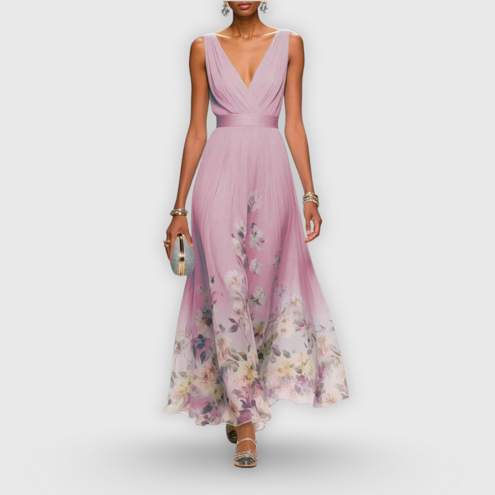 Jasmine | Womens Floral V Neck Maxi Dress