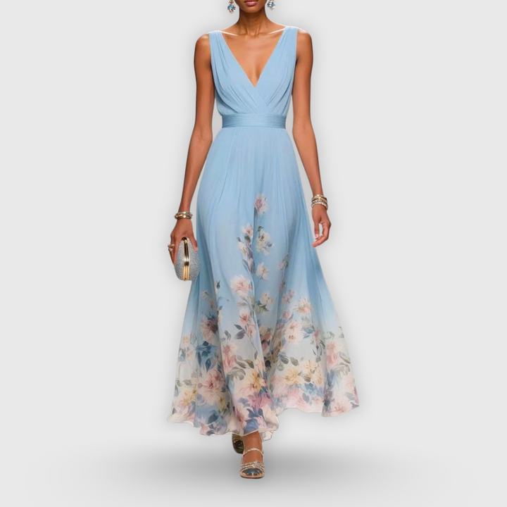 Jasmine | Womens Floral V Neck Maxi Dress