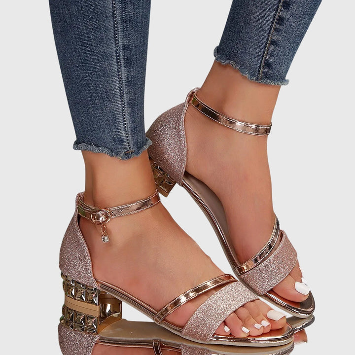 Hannah | Womens Ankle Strap Block Heel Sandals