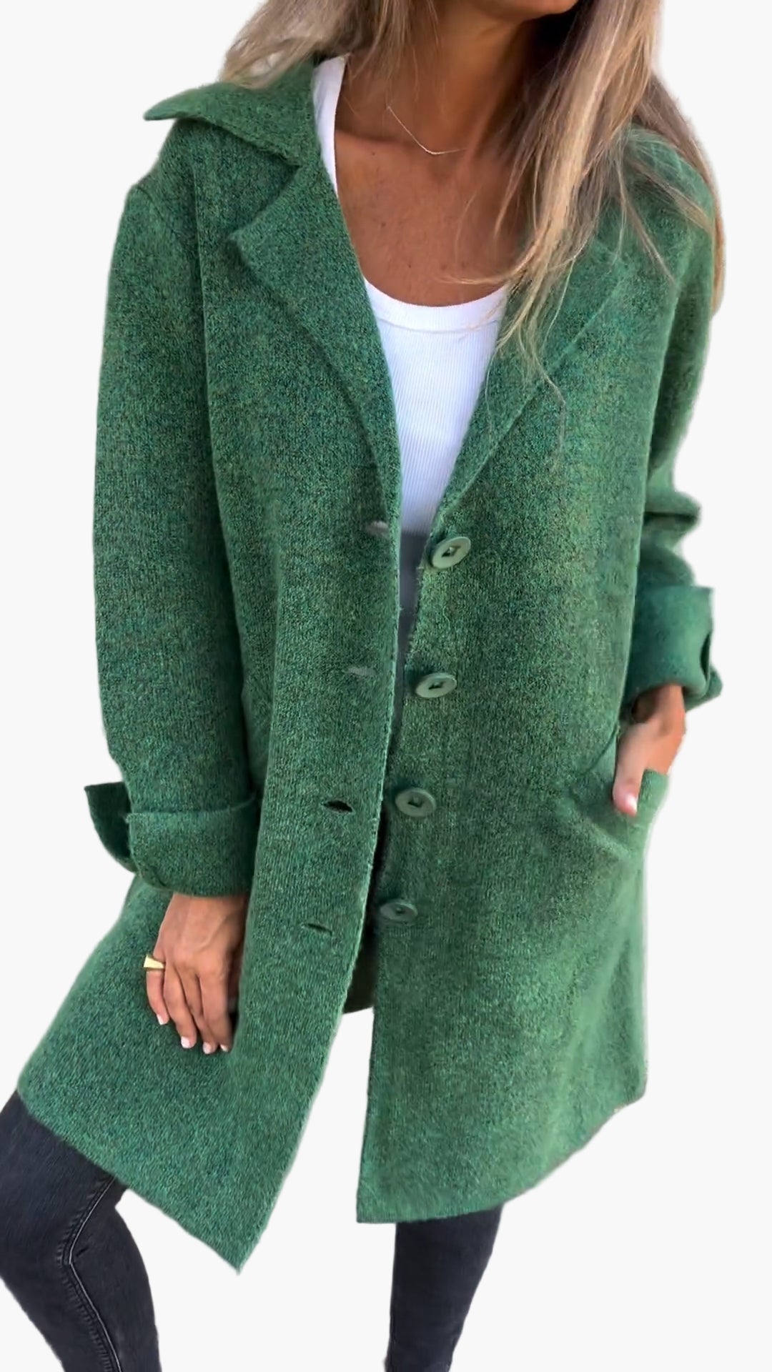 Lauren | Women’s Cozy Oversized Button-Down Trench Coat