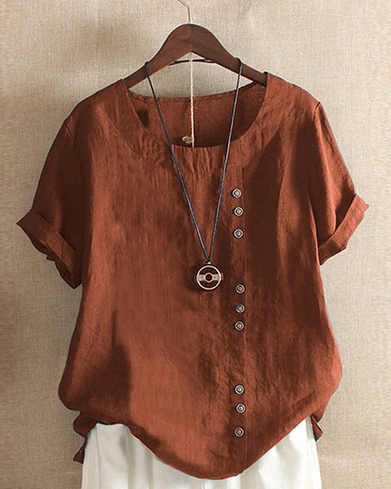 Liam | Women’s Summer Button Detail Casual Blouse