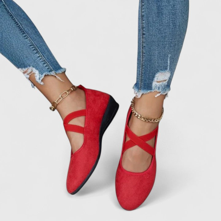 Bethany | Women’s Orthopedic Cross Strap Flats