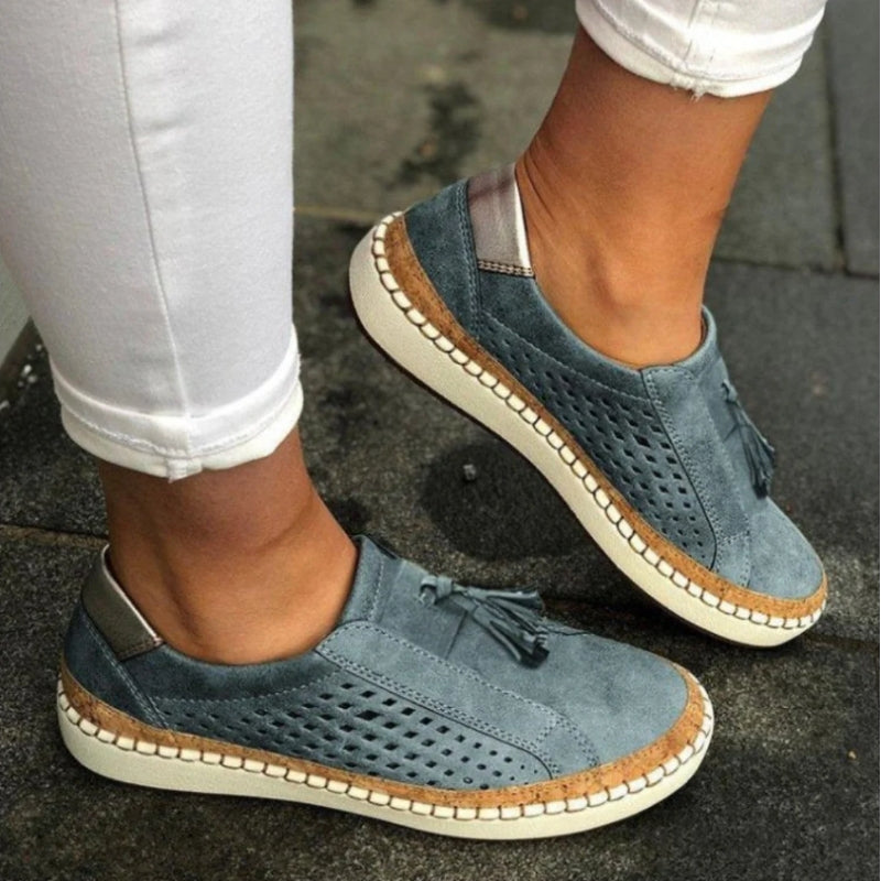 Florence | Womens Perforated Slip On Casual Sneakers