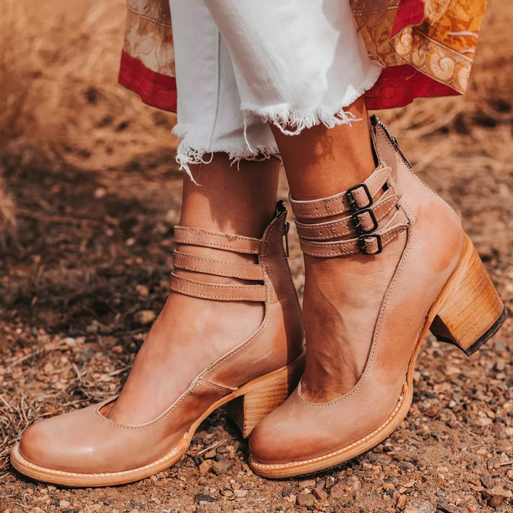 Tessa | Women’s Buckle Strap Block Heel Shoes