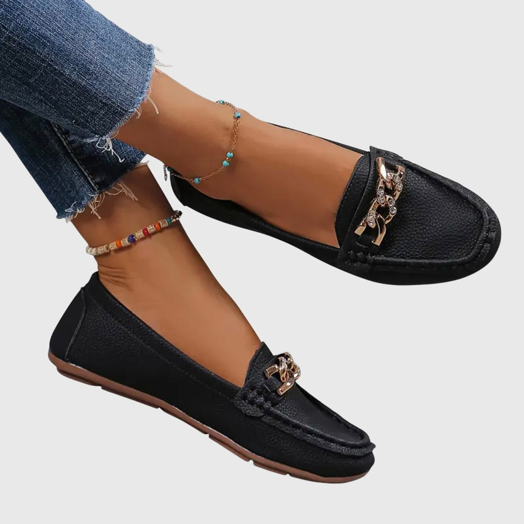 Grace | Womens Chain Detail Slip On Loafers