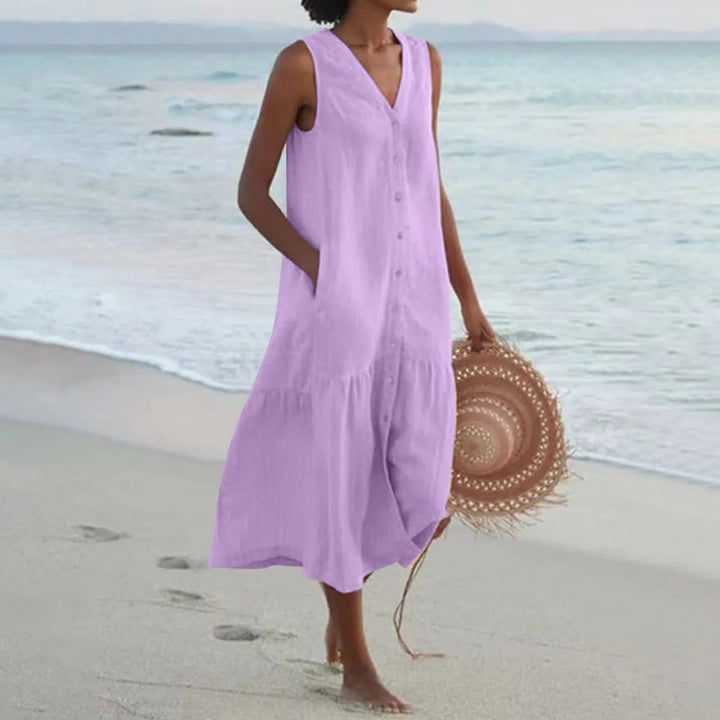 Julia | Women Lena Summer V Neck Midi Dress
