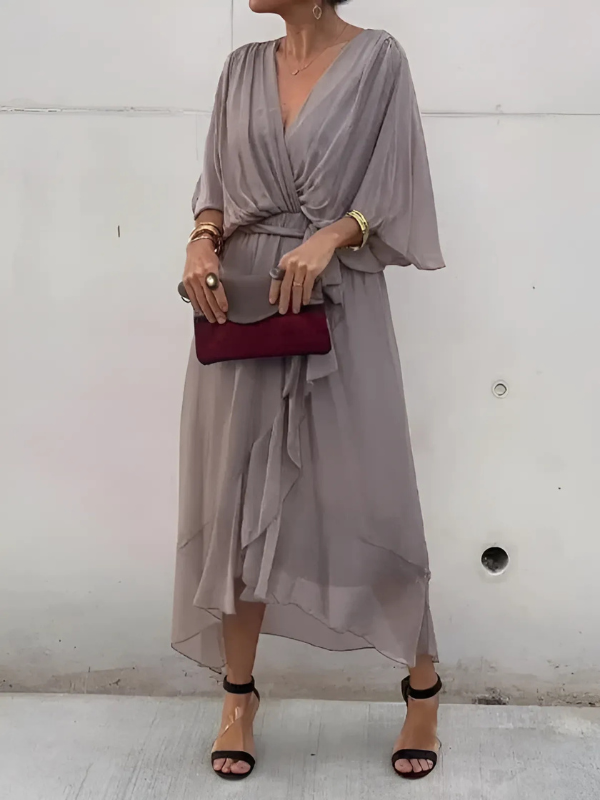 Daisy | Women's  Tie Waist Flutter Sleeve Midi Dress