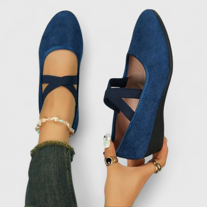 Alice | Women Spring Strappy Round-Toe Wedge Flats