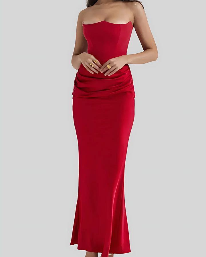 Hannah | Women Wedding Guest Draped Maxi Dress