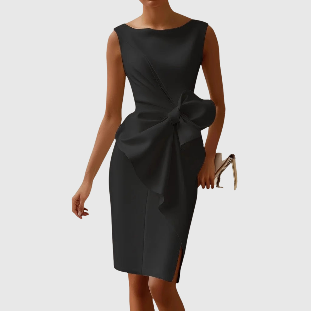 Olivia | Womens Elegant Bow Detail Midi Dress