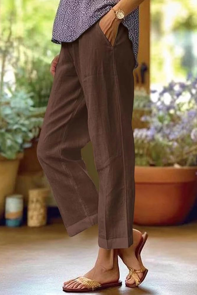Sophie | Women’s Casual Straight Leg Pocket Pants
