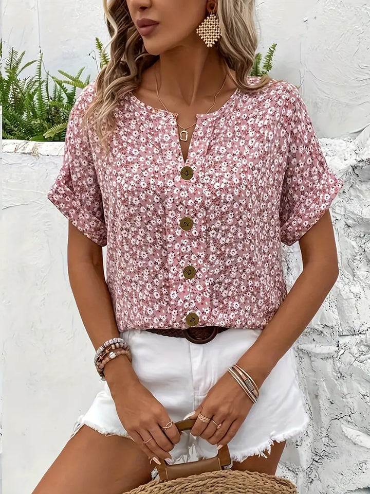 Georgia | Women’s Floral Button Front Casual Top