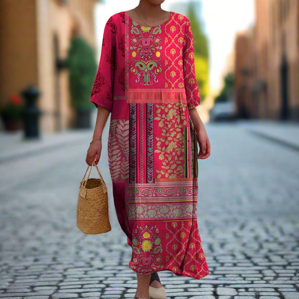 Elsie | Women Ethnic Bohemian Print Maxi Dress