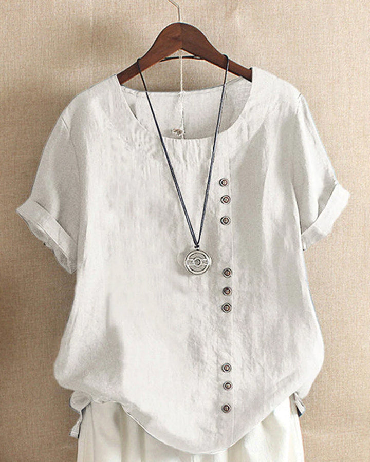 Liam | Women’s Summer Button Detail Casual Blouse