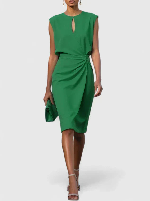Daisy | Womens Sleeveless Ruched Midi Dress