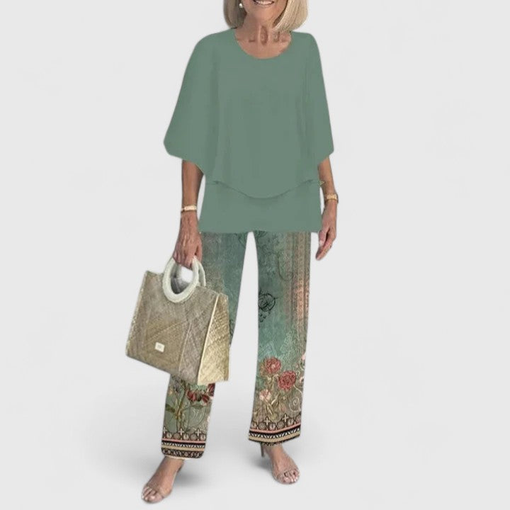 Anna | Women’s Printed Two Piece Pants Set