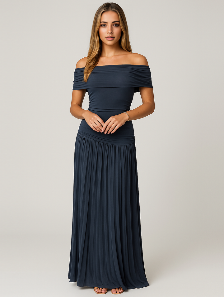 Daisy | Women Wedding Guest Pleated Maxi Dress