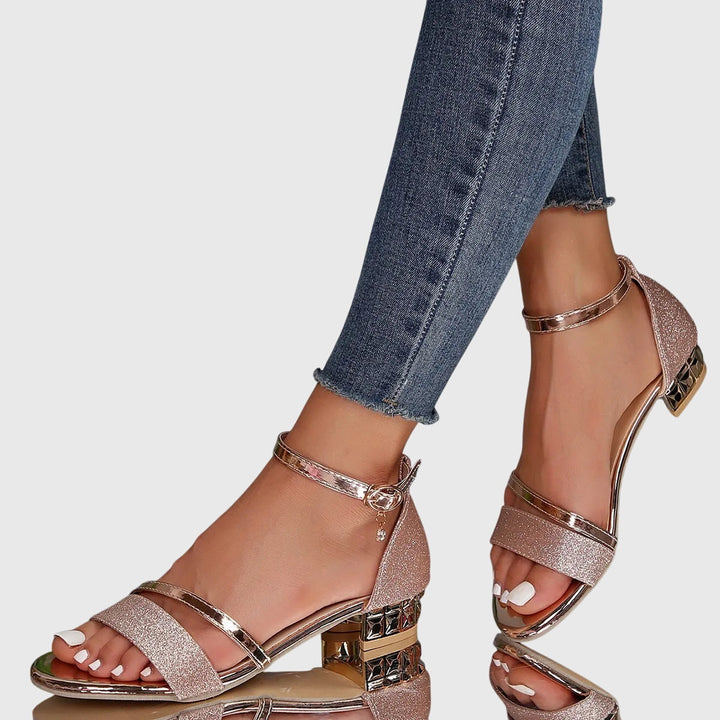 Hannah | Womens Ankle Strap Block Heel Sandals